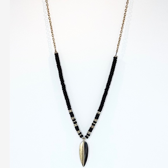 Southern Living Exclusively for Dillards Black & Gold beads w/ Pendant Necklace - Picture 2 of 5
